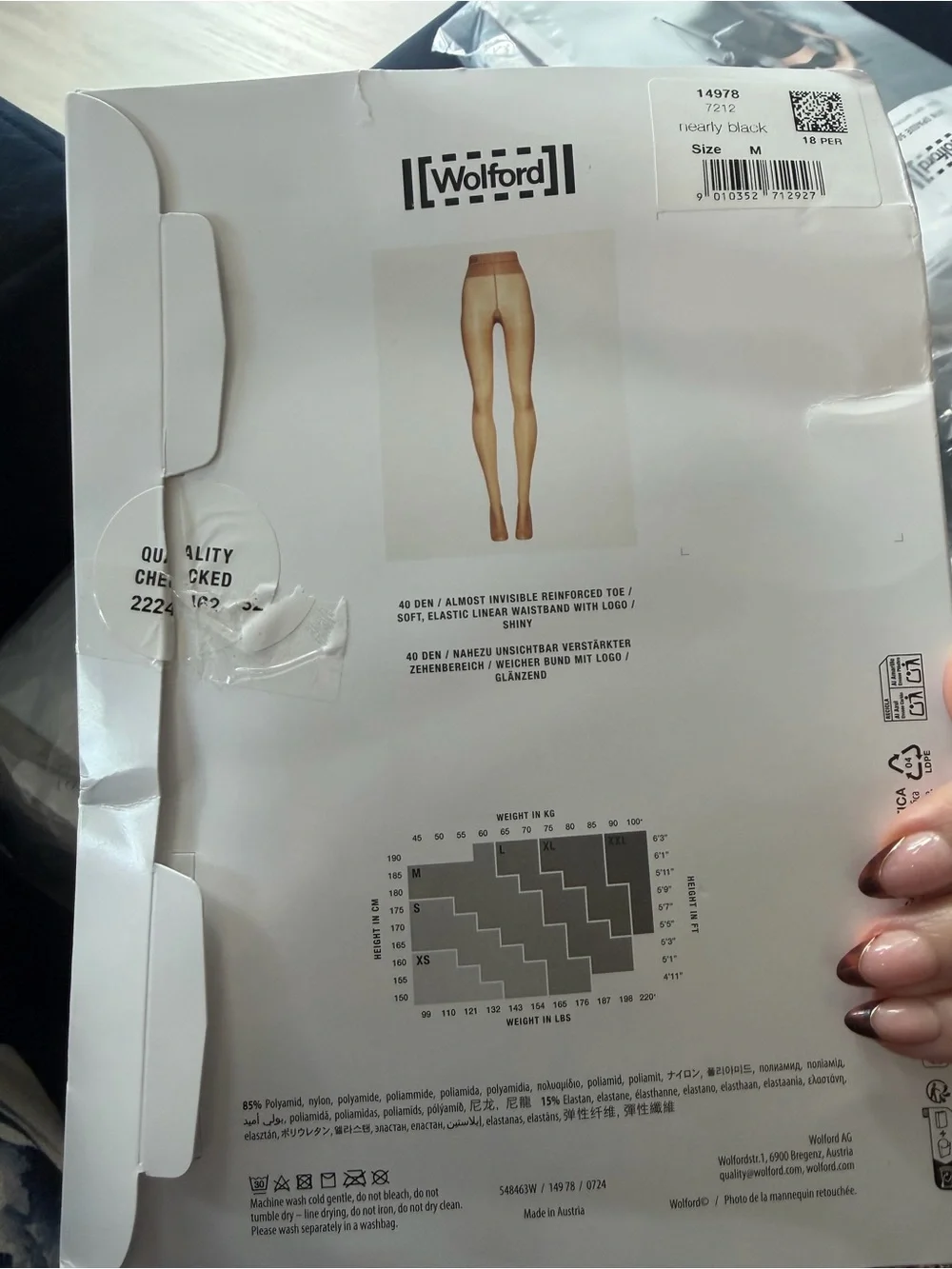 Wolford Neon 40 Tights| 40 Den| Nearly Black| Med